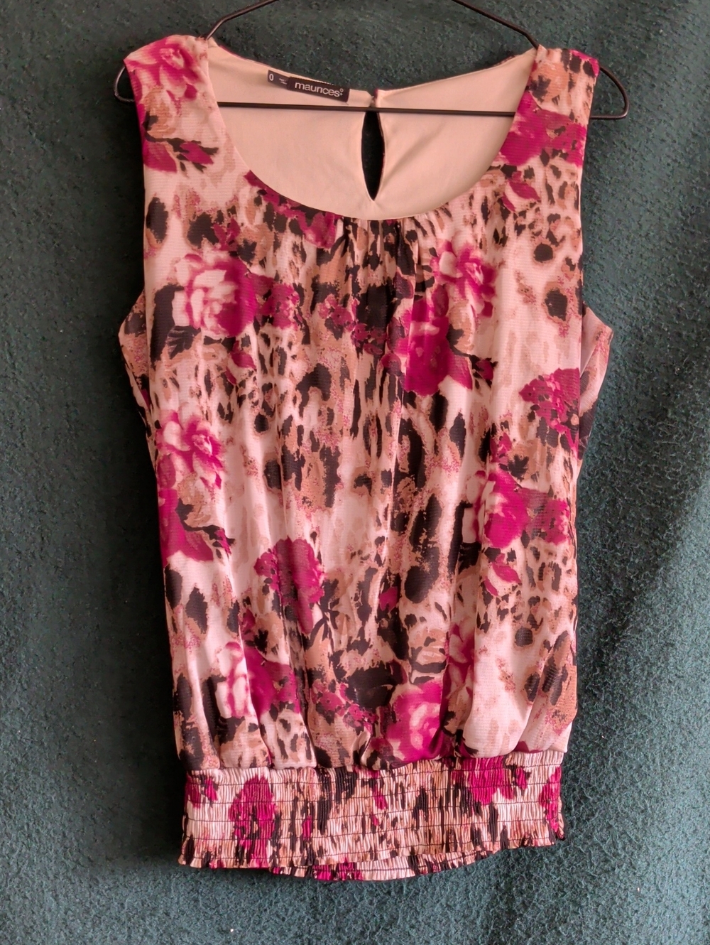 Maurices Pink Floral & Leopard-Print Sleeveless Top